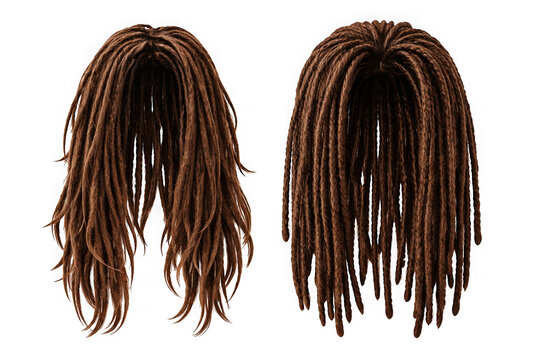 Two brown dreadlock hairstyles with dreadlocks, hairstyle, treatment isolated on transparent background