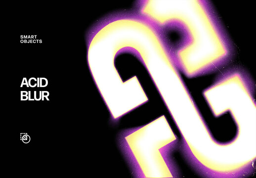 Acid Blur Text Effect Mockup