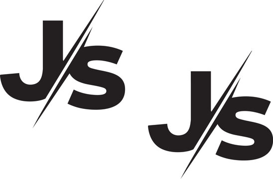 Modern Slash Initial JS Lettering Logo