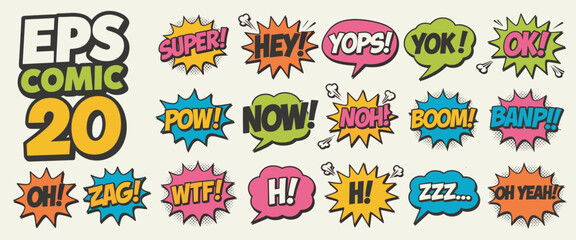 Comic book speech bubbles with words and sound effects © Siddhartha