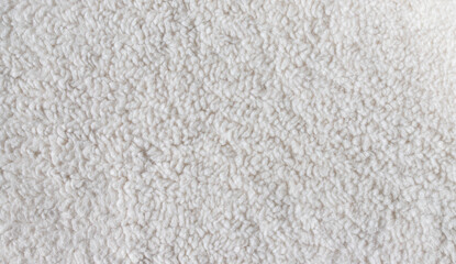 White fleece texture background, soft fluffy cozy textile surface for winter fashion and home decor © agrus