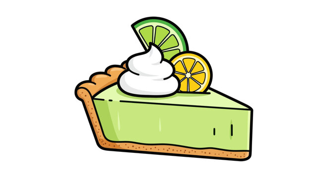 Delicious Key Lime Pie Slice with Whipped Cream and Citrus Garnish