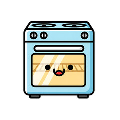 Obraz premium Cute Cartoon Oven. (2)
