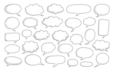 Fototapeta premium Various Speech Bubbles Isolated On White For Comic Book Illustrations
