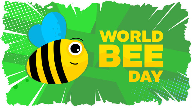 World bee day - banner, poster, card - vector illustration