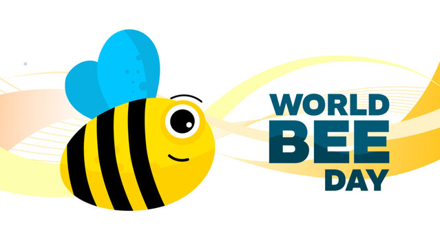 World bee day - banner, poster, card - vector illustration