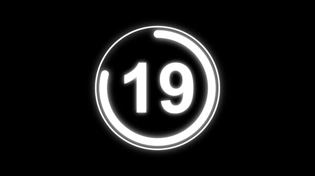 Abstract 24 seconds round countdown timer. Circle Countdown Timer from 24 to 0 seconds real time, Modern flat design of countdown animation isolated on transparent background with alpha channel.