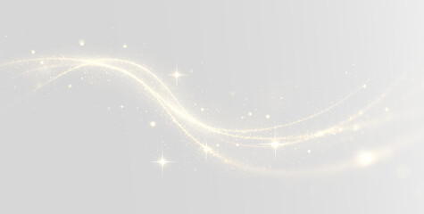 Golden shining light streak swirl sparkle glowing magic particle effect transparent background PNG © ALEXA