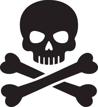 Skull and crossbones icon a universal symbol for danger and poison flat vector illustration for warning signs and hazard alerts