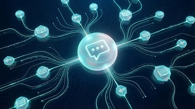 Natural Language Processing AI Chatbot Network Node Workflow Concept
