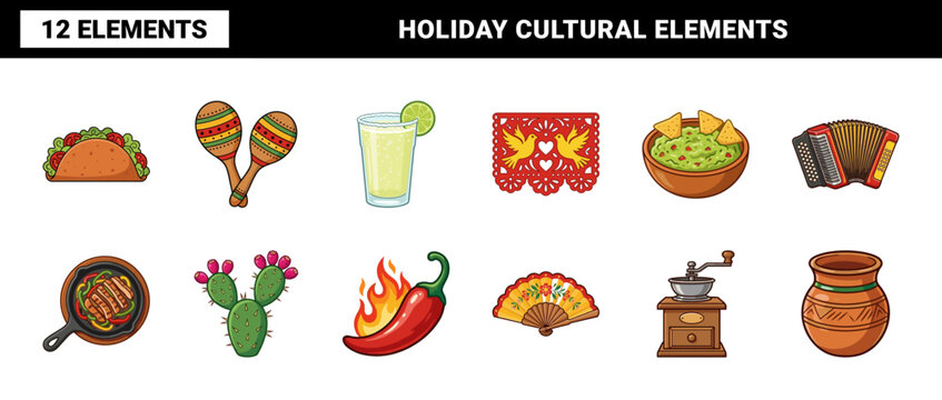 Cinco de Mayo Festival Vector Elements