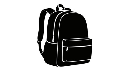 Fototapeta premium A black backpack presented as a striking digital silhouette
