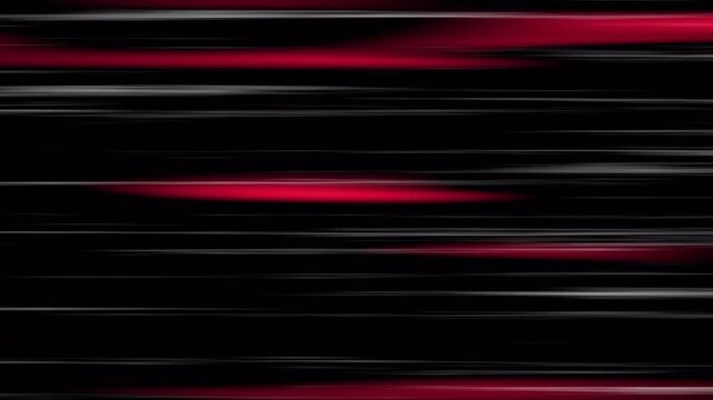 Intense red anamorphic lens flare streaks across a dark backdrop featuring crimson glowing light trails flowing horizontally for cinematic overlays 4K UHD