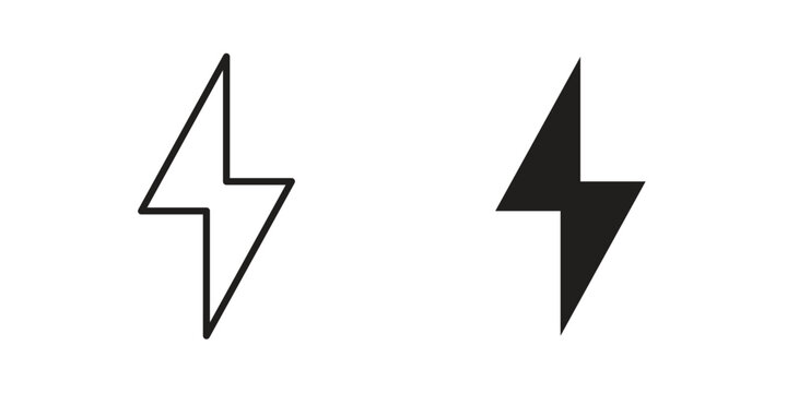 Bolt icon vector flat linear pack on white background