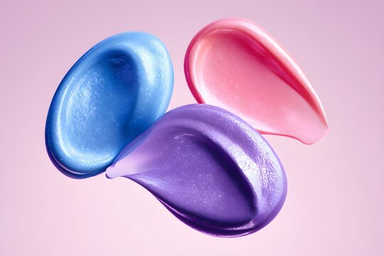 Colorful shiny cosmetic product smears.