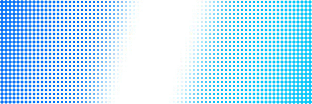 Modern blue halftone dot pattern for digital technology data stream and web banner design