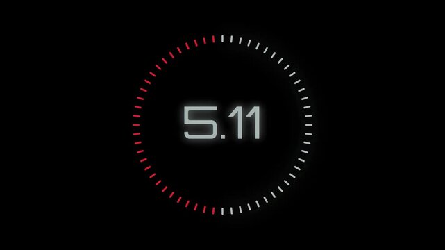 Digital timer displaying 10 seconds on black background  