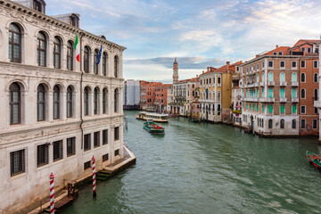 Naklejka premium Medieval architecture of Venice along Grand canal, Italy