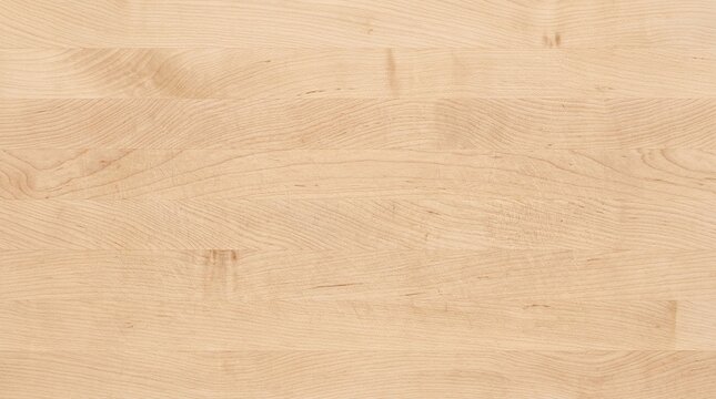 Close up shot of a light colored wooden butcher block countertop surface