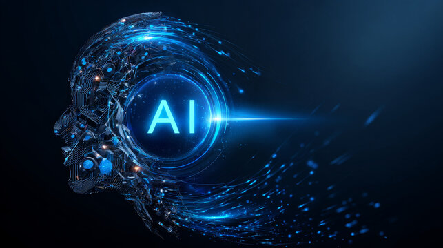 Artificial intelligence with letter AI in Abstract Technology Circle Wave Moving Analysis logo vector design concept. AI technology logotype symbol for advance technology, tech company, identity, ui.