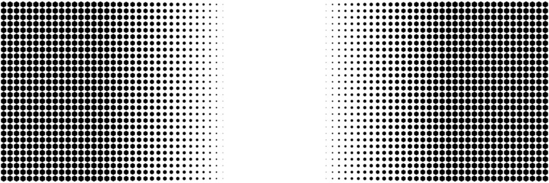 Black and White Halftone Pattern with Fading Dot Gradient for Vintage Print Effect