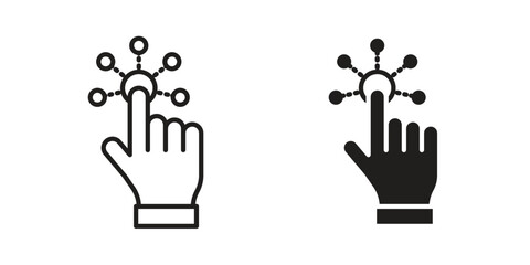 Obraz premium Interaction icon vector flat linear pack on white background