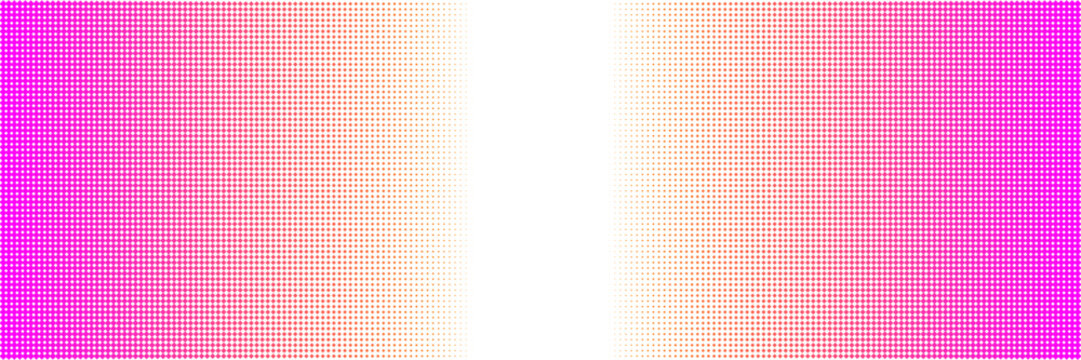 Pink and Orange Halftone Dot Gradient Banner for Retro Synthwave Design