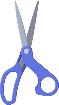Blue Scissors Cartoon Illustration