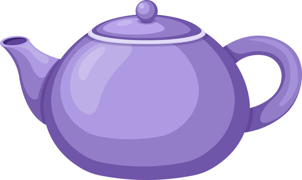 Purple Teapot Cartoon Illustration Image