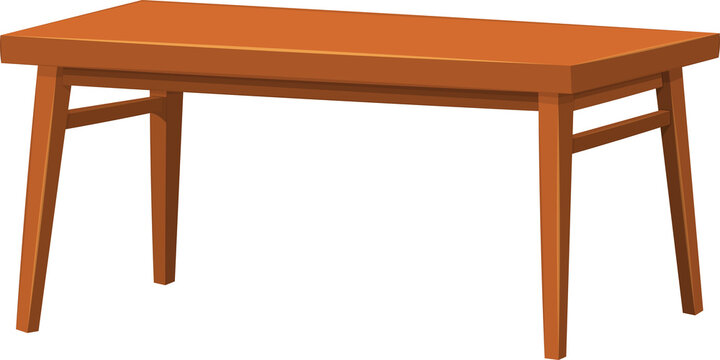 Wooden Dining Table Cartoon Illustration
