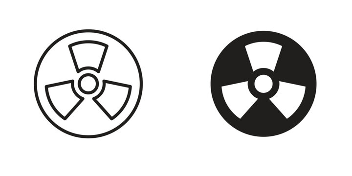 Radioactive icon vector flat linear pack on white background