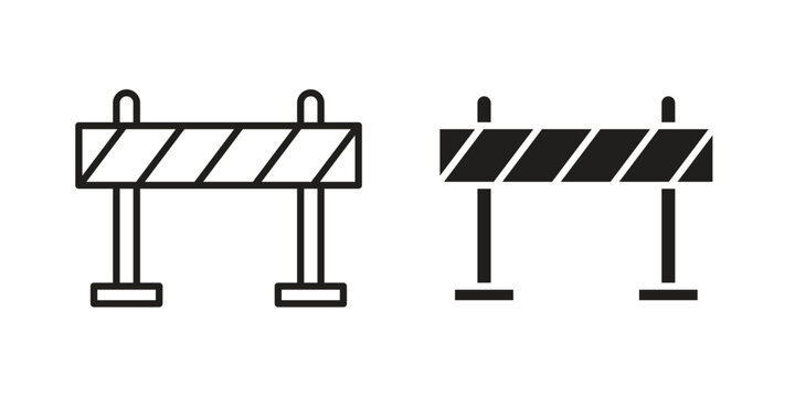 Roadblock icon vector flat linear pack on white background