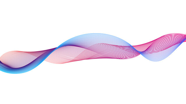 Abstract Gradient Wave Lines Background, Flowing Colorful Sound Waves in Blue Pink and Red, Dynamic Fluid Line Mesh, Modern Technology Visualization Wallpaper