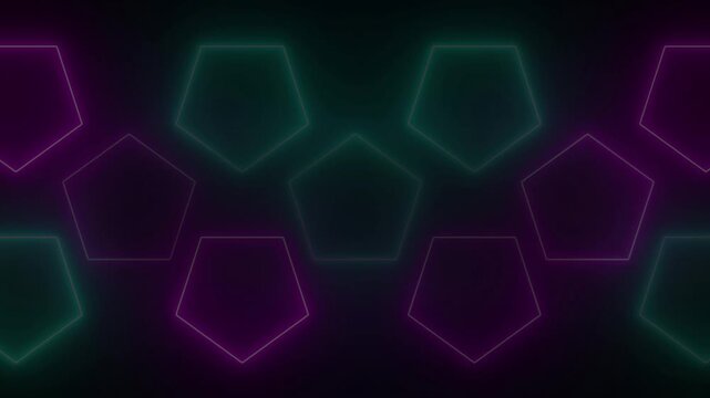 A mesmerizing video showcasing neon hexagons in a vibrant and dynamic pattern