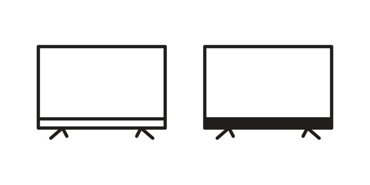 smart Television icon vector flat linear pack on white background