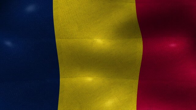 Chad Chadian Flag Textured Background Waving