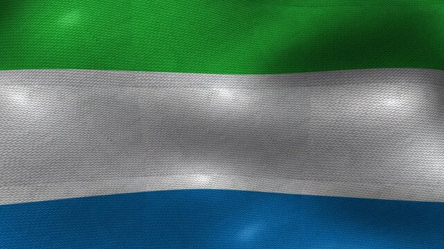 Sierra Leone Flag Textured Background Waving
