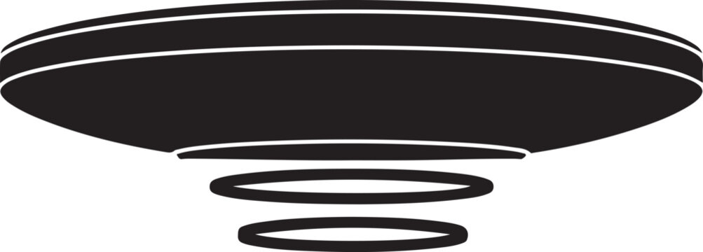 UFO, flying saucer, black icon, vector graphic, alien spacecraft
