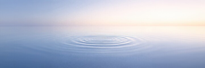 Fototapeta premium Minimal water surface with gentle ripple, calm and meditation concept, wide banner with copy space.