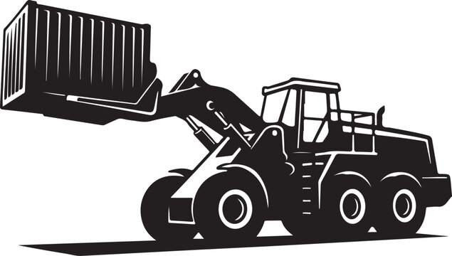Industrial tractor, heavy duty loader, construction vehicle, cargo container handler
