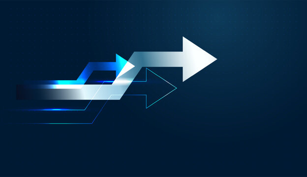 A set of Dynamic arrows create a sense of momentum, highlighting a clear Grow up trajectory for any business. Digital arrows to visualize market expansion and Finance success