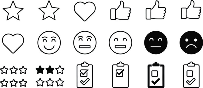 Feedback Icons: A selection of concise, universal icons conveying various types of feedback.