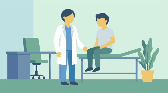 Healthcare Consultation: Doctor Examining Patient in Clinic Office