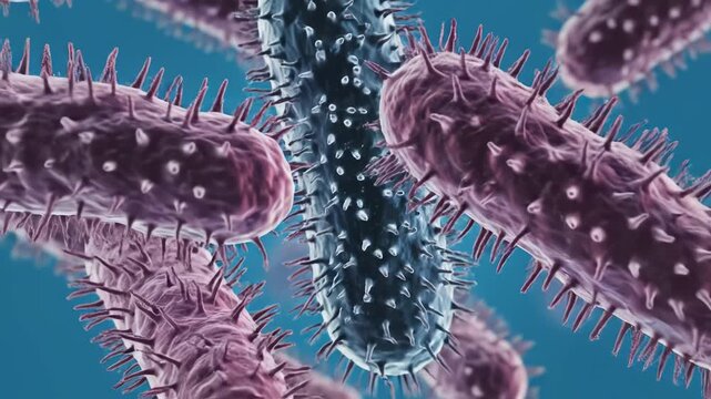Microscopic view of rodshaped bacteria for commercial backgrounds, digital design, and advertising