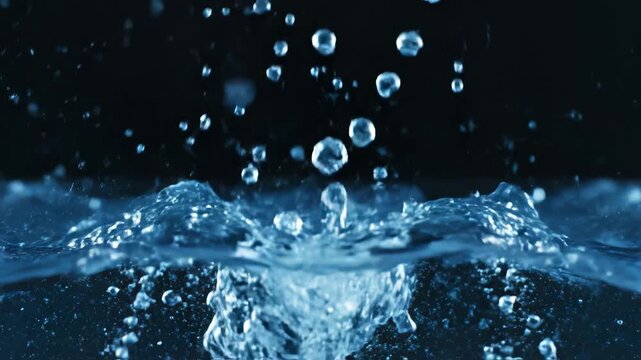 Water splash in crown shape for environmental projects, nature documentaries, and commercials