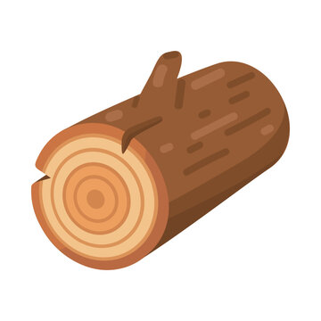 Cartoonish Illustration of a Log Nature, Wood, and Timeless Appeal