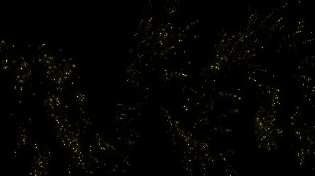 Golden Sparkling Particle Trail Glittering Christmas Lights Motion Loop