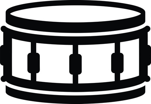 Silhouette snare drum musical instrument percussion rhythmic sound vector illustration