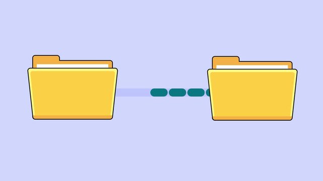file transfer data sharing folders document exchange animation