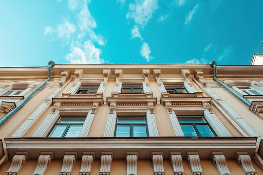 Renaissance Style Building with Intricate Window Surrounds and Pediments